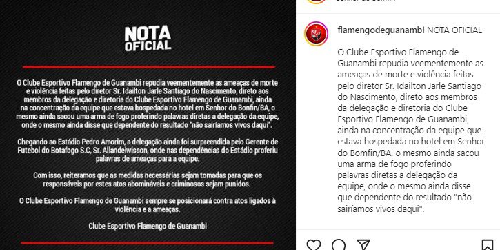 Flamengo de Guanambi/Divulgação