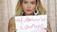 Imagem Geisy Arruda protesta contra estupro e erra o português