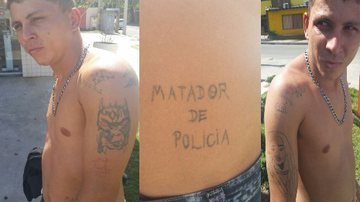 Imagem Homem com tatuagem &quot;Matador de Polícia&quot; é preso na Pituba