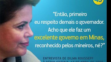 Imagem Justiça suspende propaganda em que Dilma faz elogios a Aécio