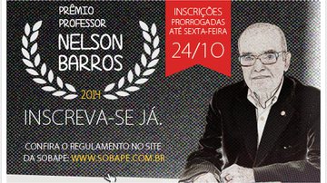 Imagem Terminam nesta sexta (24) inscrições para o Prêmio Professor Nelson Barros