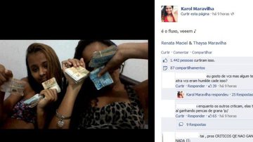 Imagem Meninas do Bonde das Maravilhas posam para foto com bolos de dinheiro