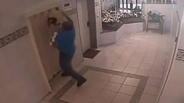Imagem Vídeo mostra cachorro sendo enforcado em elevador