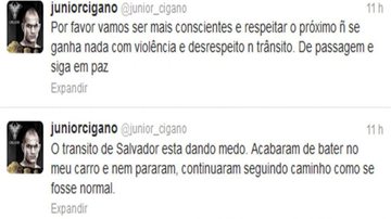Imagem Júnior Cigano tem carro atingido em Salvador e pede paz no trânsito