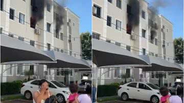 Imagem Vídeo: Moradores precisam ser hospitalizados após incêndio em apartamento
