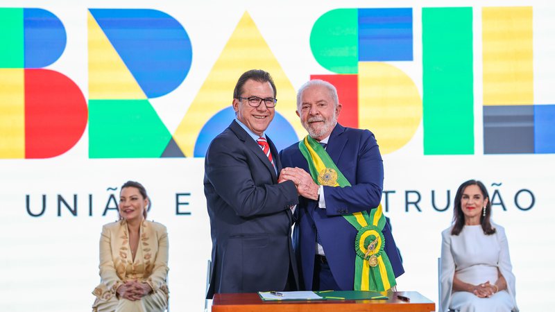 Luiz Marinho e Lula na posse de 1º de janeiro - Ricardo Stuckert / PR