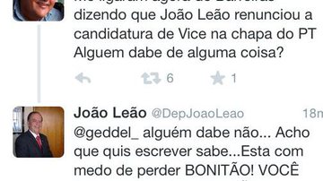 Imagem Geddel insinua desistência de Leão, que rebate: Medo de perder, Bonitão?